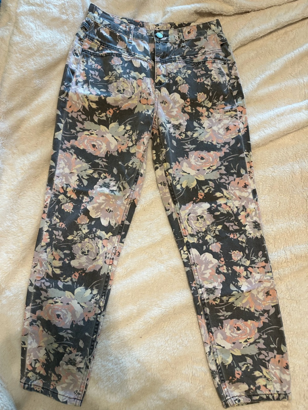 BDG Floral Cropped Ankle Jeans in Black and Pastel Mix